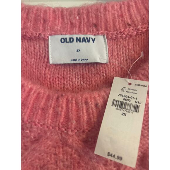 NWT Old Navy Plus Size Pink Sweater Crew Neck 5% Wool Size 2X - Picture 3 of 5